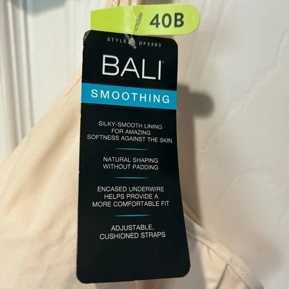 Bali NWT Cream Silky Smoothing Underwire Bra Size 40B - Picture 6 of 7